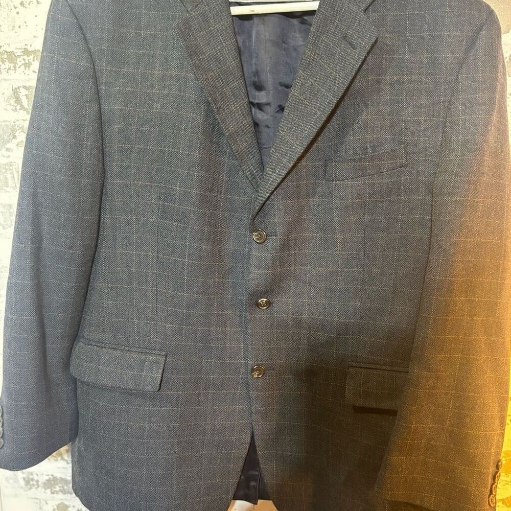 Lauren Ralph Lauren Wool Windowpane Plaid Sport Coat Blazer 48R